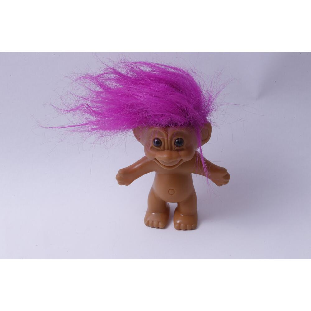 Russ, Troll, Purple Hair, Nude, PVC Figure, Smiling, Adorable, 6", Toy, Vintage,